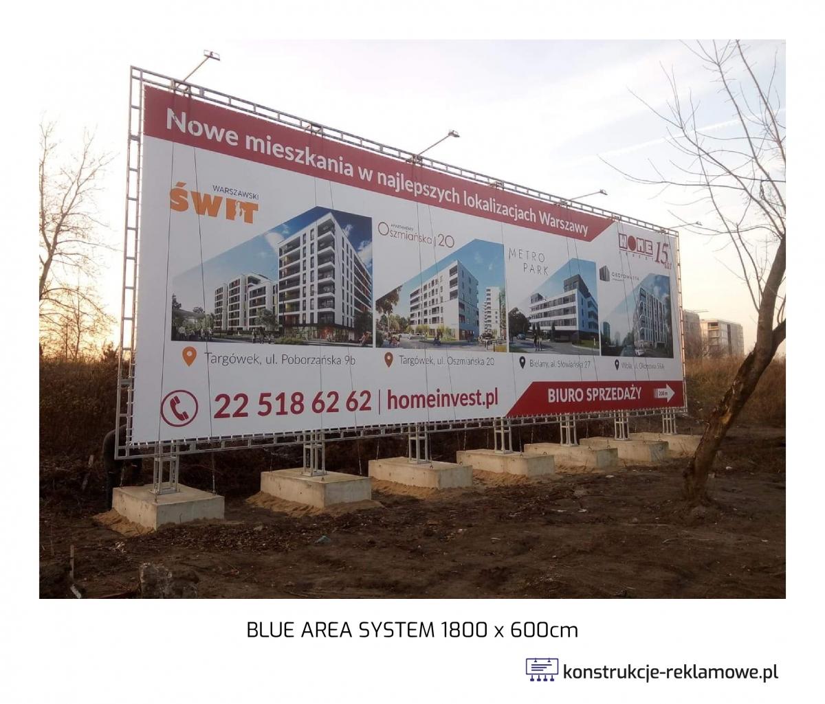 Blue Area System bilboard 1800 x 600cm - konstrukcje-reklamowe.pl
